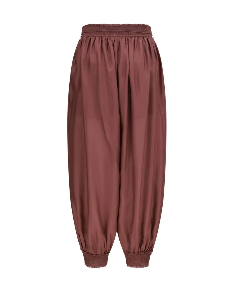 Zimmermann Women's Bordeaux Silk Casual Pants Bordeaux