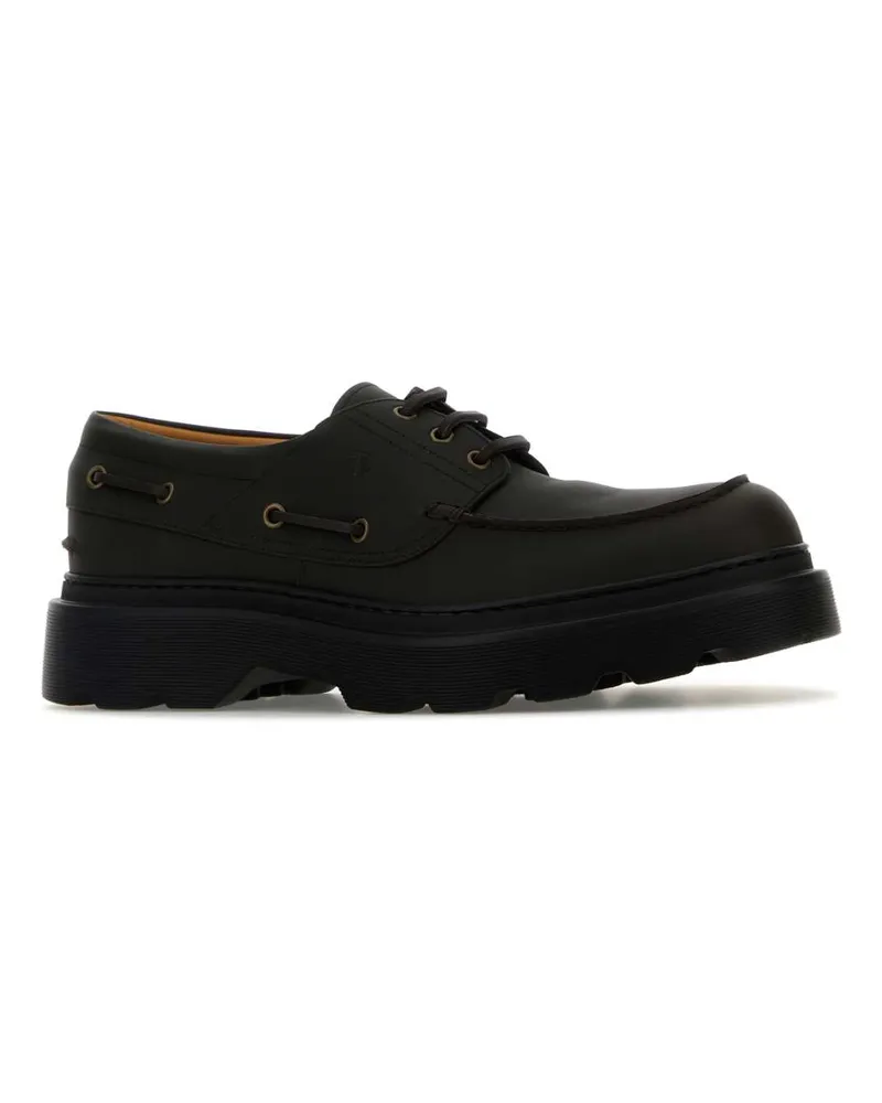 TOD'S Men's Black Leather Loafers Palissandro Mocassini Black
