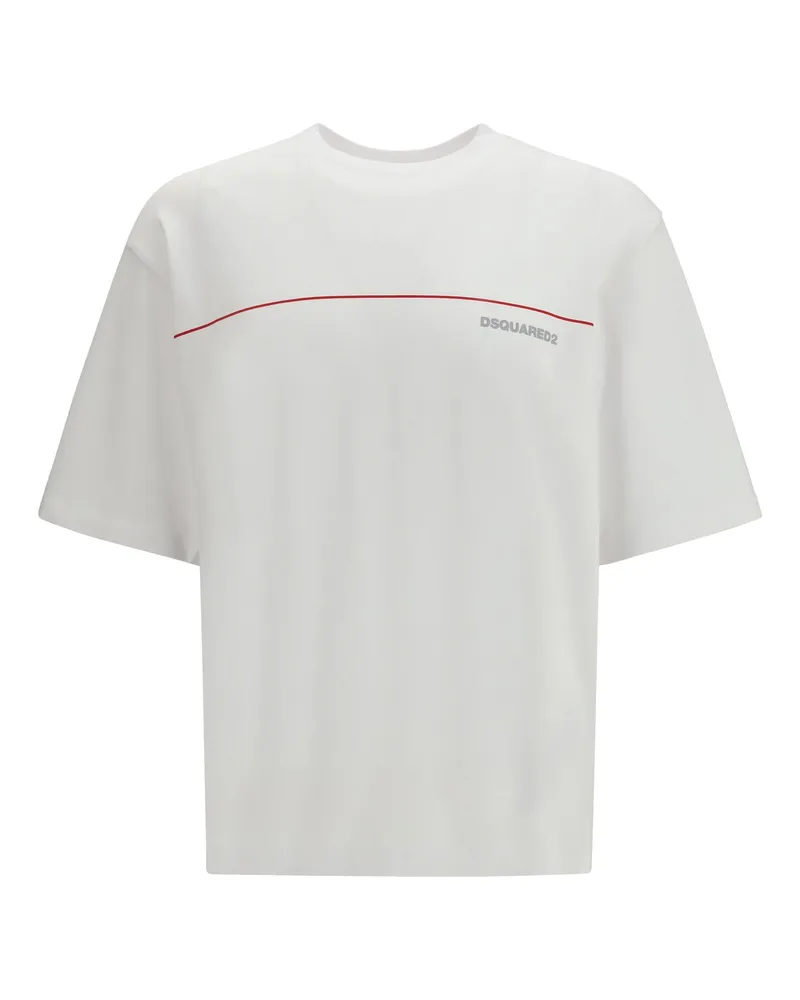 Dsquared2 Logo-Print Cotton T-Shirt — White White