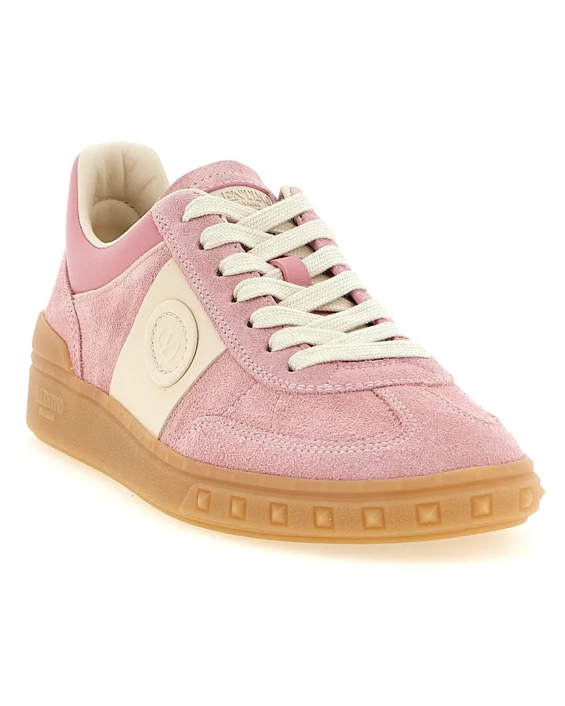 Valentino Garavani Women's Multicolor Calfskin Low Top Sneakers Pink