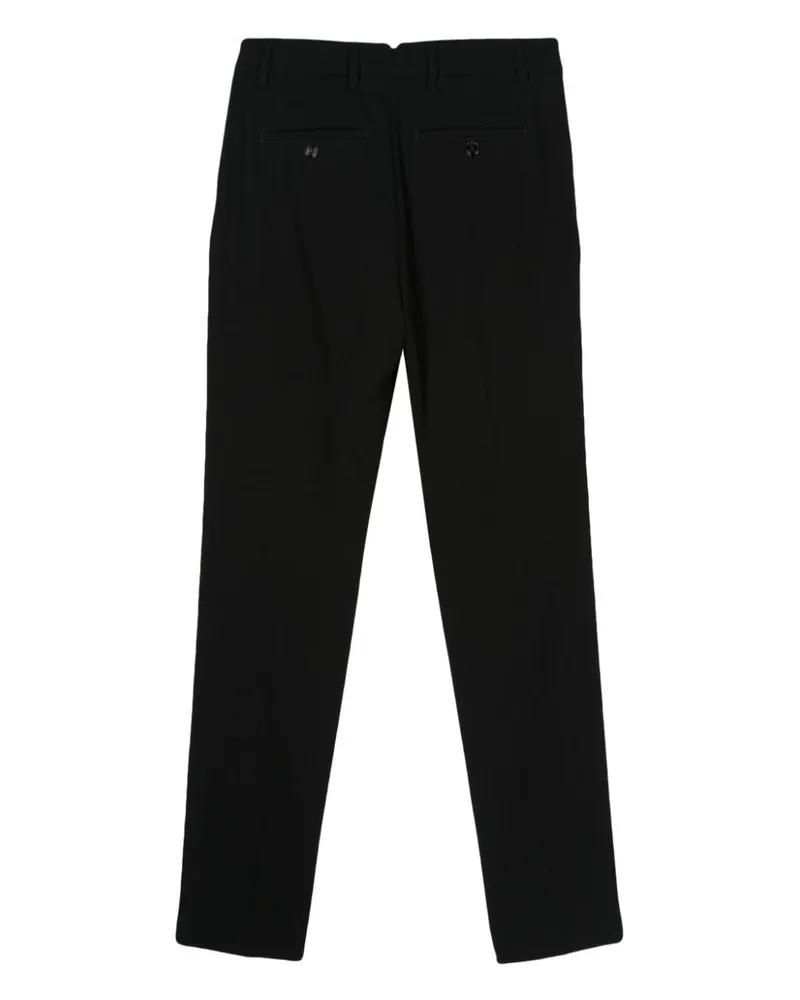 AMI Paris Virgin Wool Crepe Trousers — Black Black
