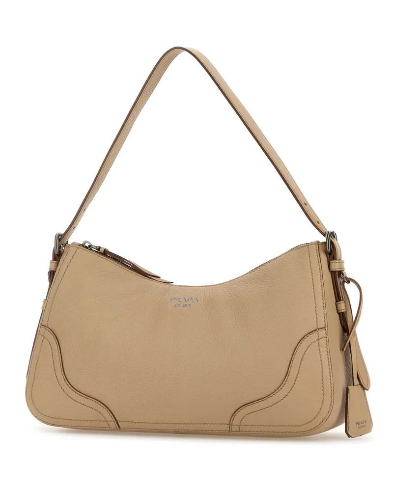 Prada Women's Beige Leather Shoulder Bag Sabbia Borse A Mano Beige