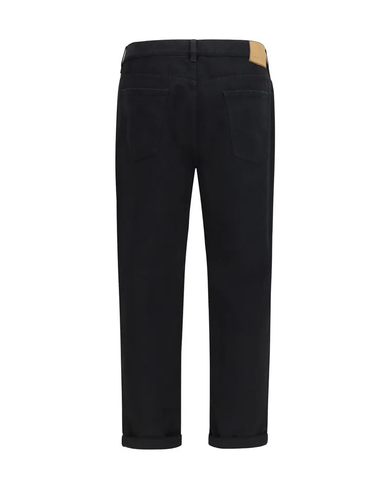 Brunello Cucinelli Garment-Dyed Cotton Jeans — Black Black