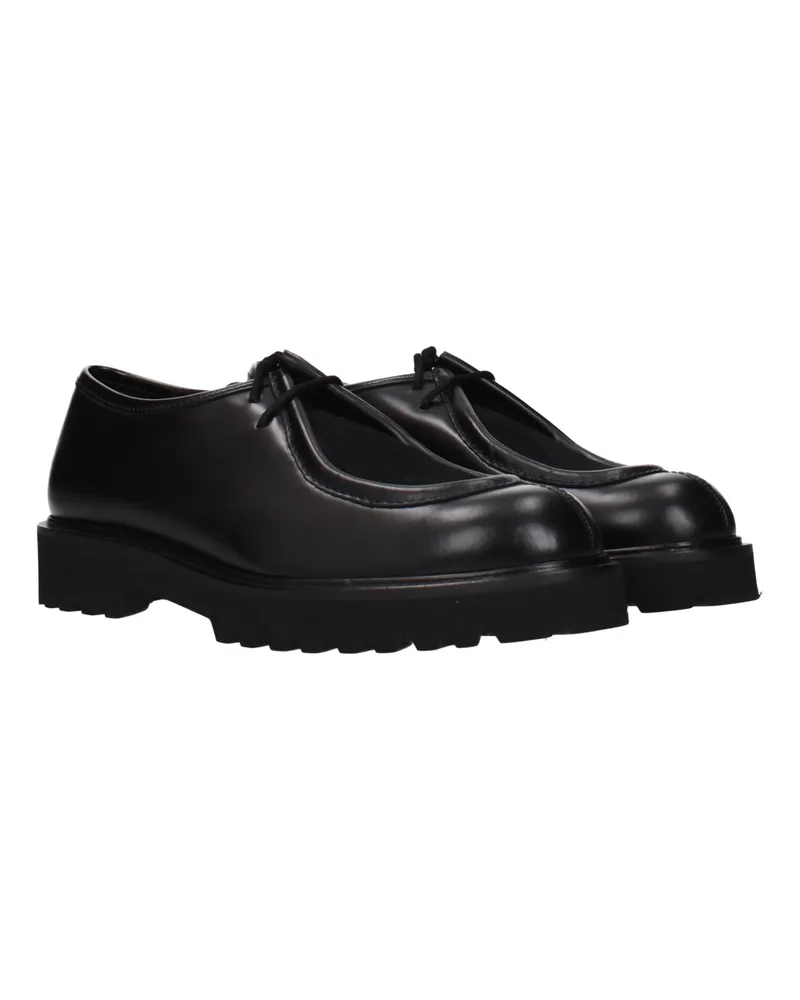 Max Mara Women's Black Leather Oxfords And Derbies Shoe Black