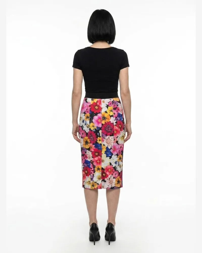 Dolce & Gabbana Women Multicolor Elastane Midi Skirt Multicolor