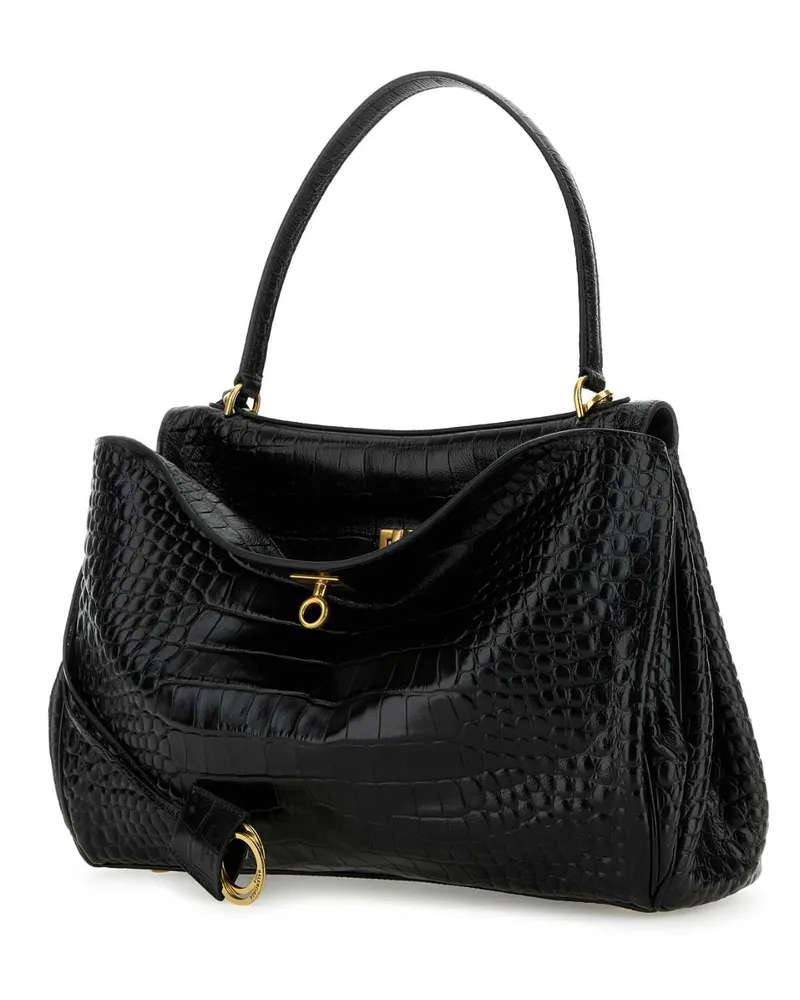 Balenciaga Women's Black Leather Rodeo Handbag Borse A Mano Bag Black