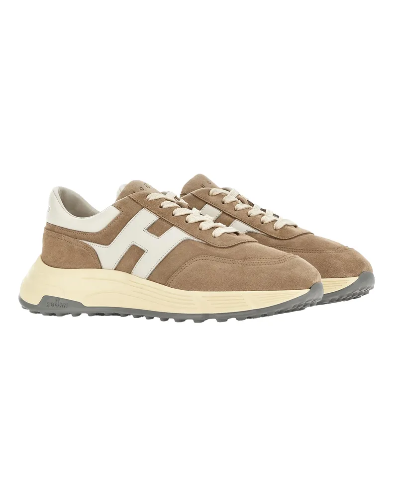 Hogan Men's Sneakers Hyperlight Brown Upper: Calfskin Trainers Brown