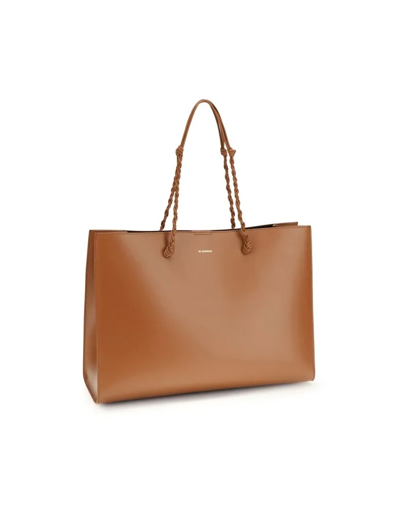 Jil Sander Women's Brown Calf Leather Bos Taurus Shoulder Bag Brown
