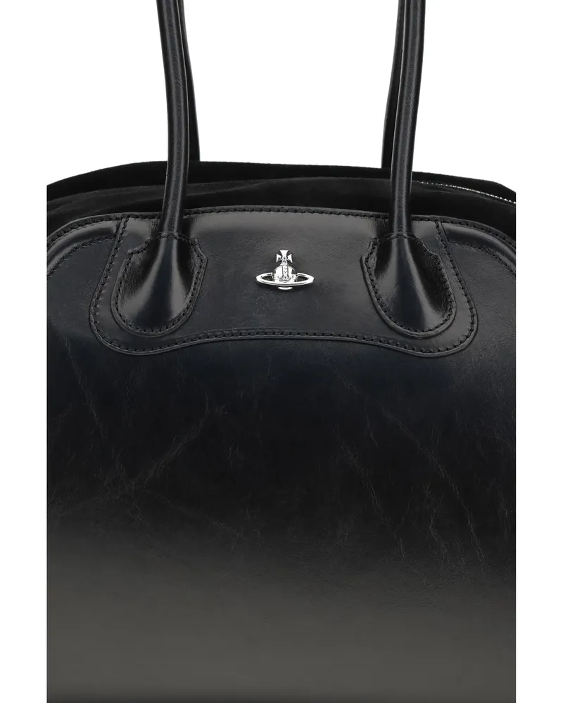 Vivienne Westwood Women's Shoulder Bag Shirley Black Calf Leather Black