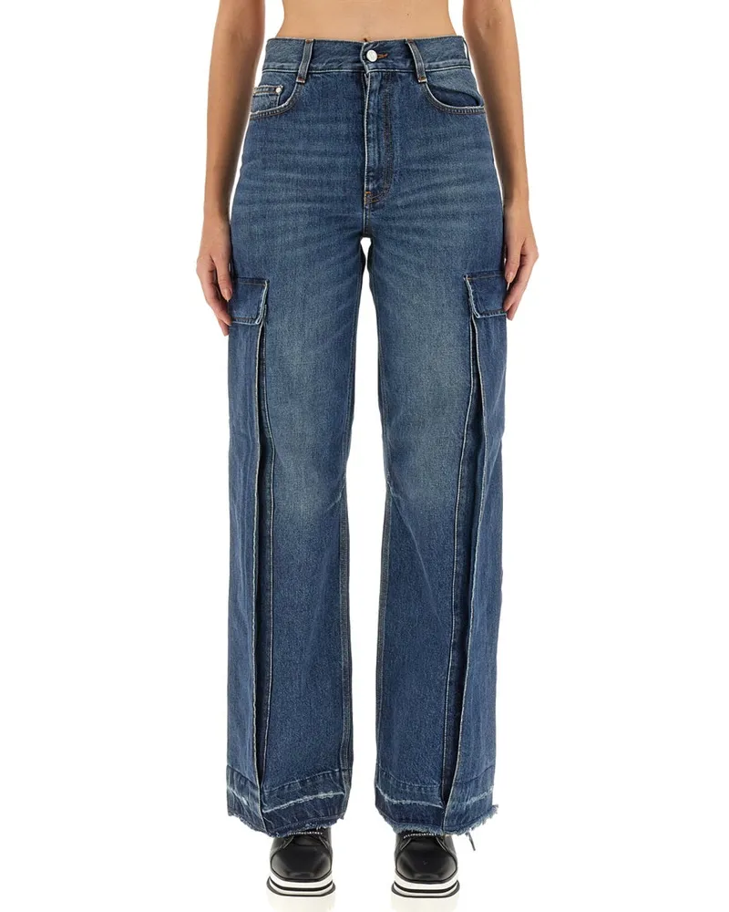 Stella McCartney Polyester Blend Cargo Pants — Blue Blue