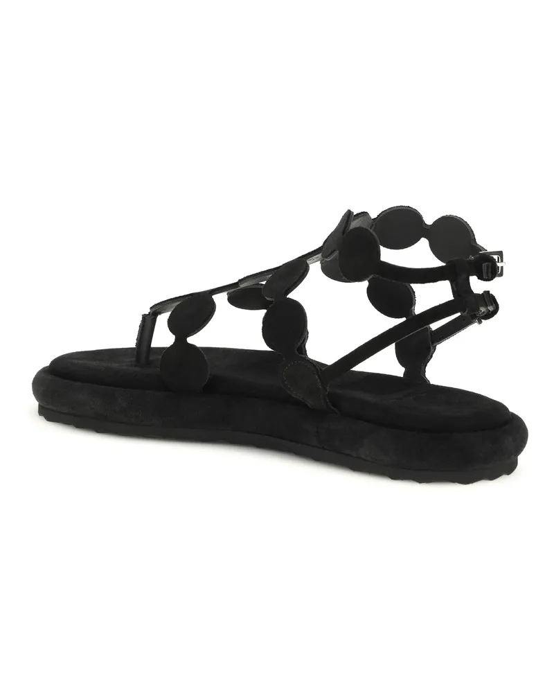 Pierre Hardy Geometric Cage Suede Sandal — Black Black