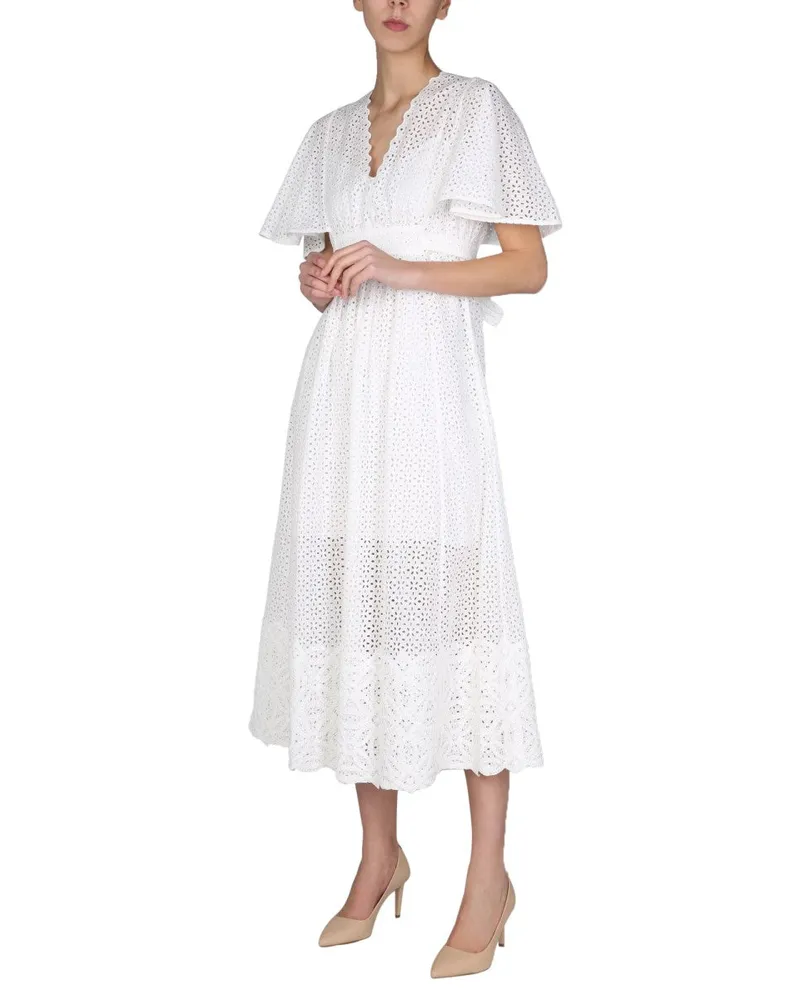 Anna Molinari Embroidered Cotton Dress — White White