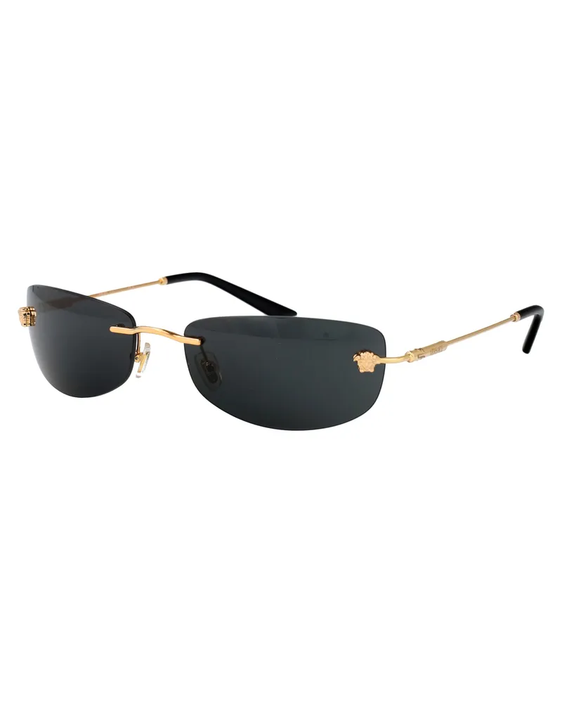 Versace 0VE2279 Gold Metal Rimless Sunglasses — Gold Gold