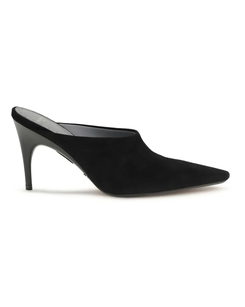 Balenciaga Women's Mule Pumps Duchesse Suede Black-Gold Upper: Sandal Black/gold Black