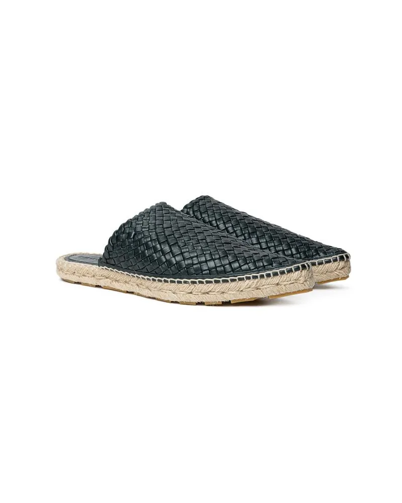 Bottega Veneta Women's Green Leather Espadrilles Shoe Black