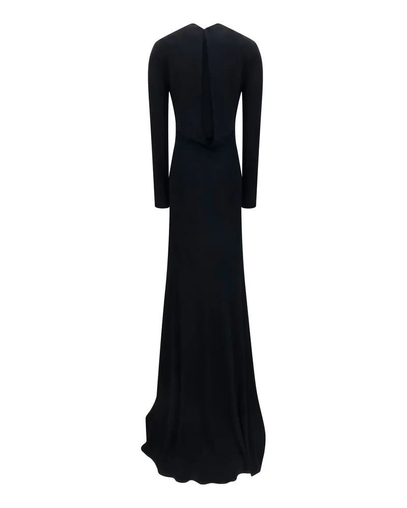 Tom Ford Women's Long Evening Dress With Sleeves Black Viscose Black