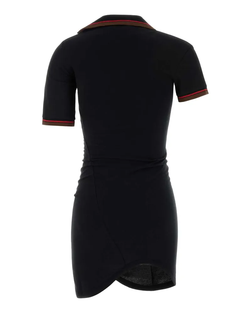 Vivienne Westwood Women's Black Piquet Polo Shirt Aw26black Exterior: Cotton Abiti Dress Black
