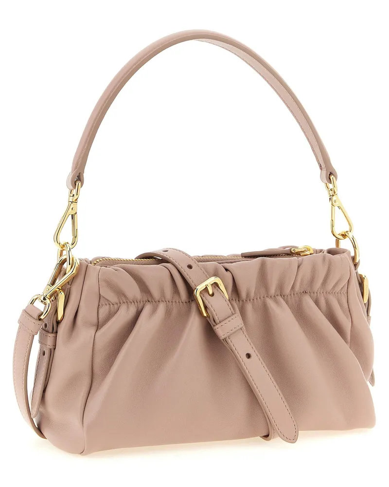 Prada Leather Shoulder Bag — Taupe Taupe