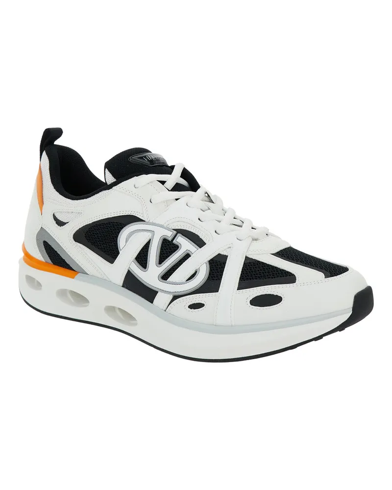 Valentino Garavani Men's Multicolor Low Top Sneakers With Vlogo Calf Leather Trainers White
