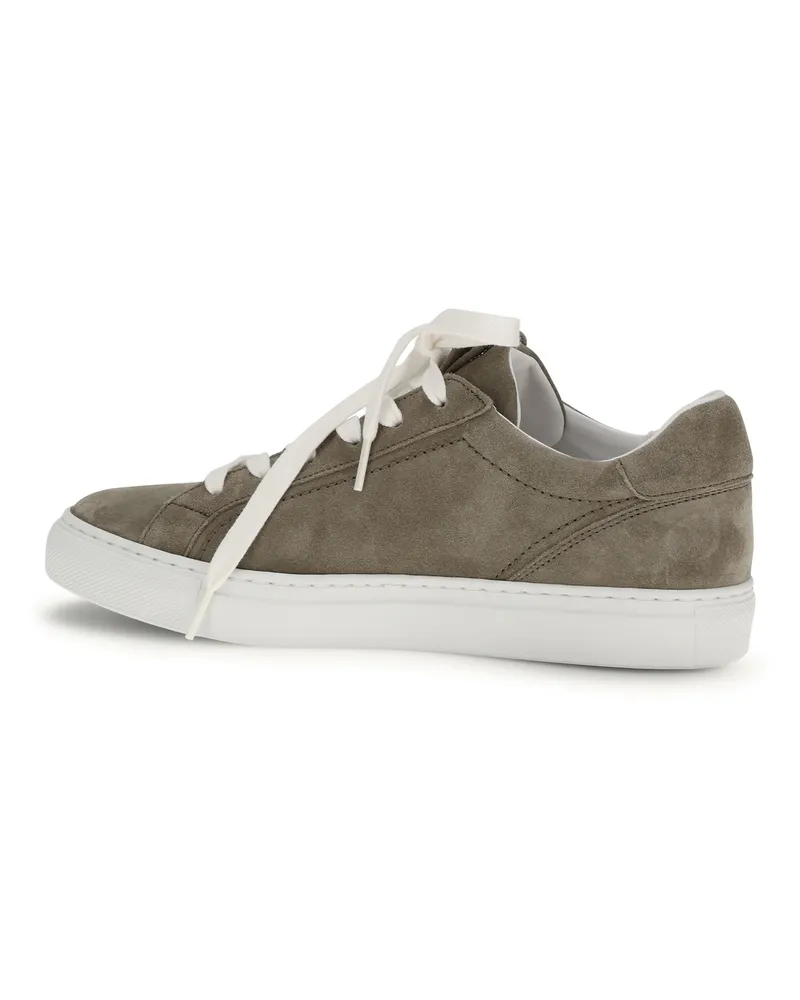 Brunello Cucinelli Women's Suede Sneakers Precious Loop Safari Trainers Gray