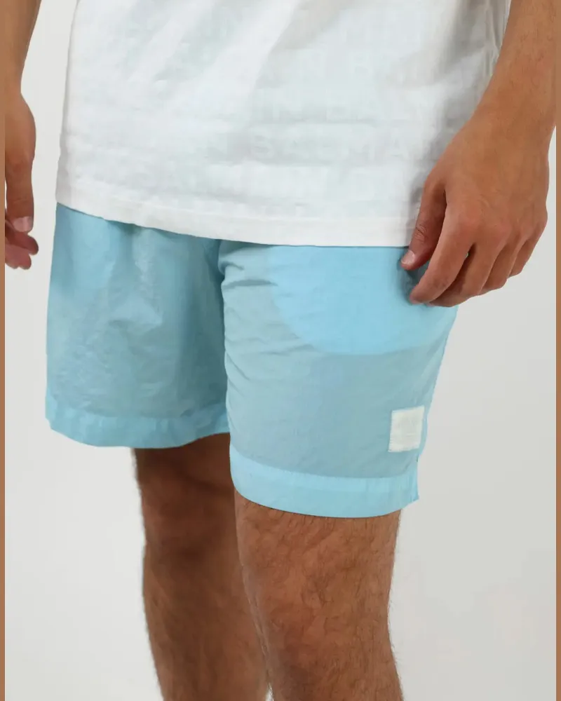 C.P. Company Men's Eco-Chrome R Logo Swim Shorts Blue Clothing > Beachwear Blue