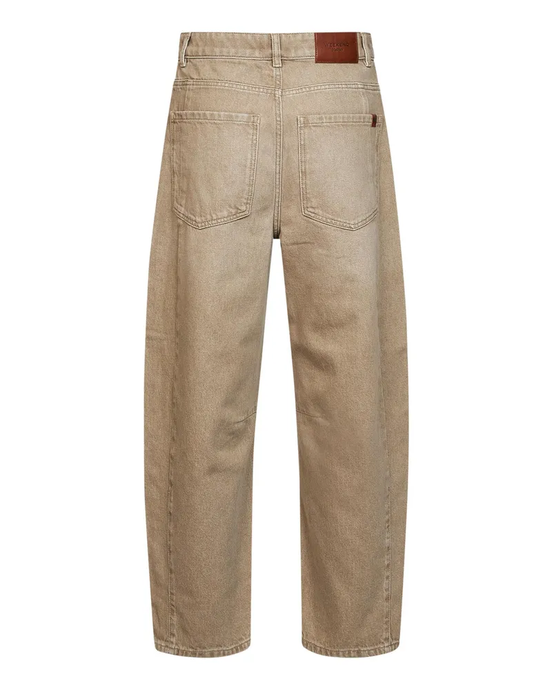 Max Mara Barrel Fit Denim Jeans — Brown Brown