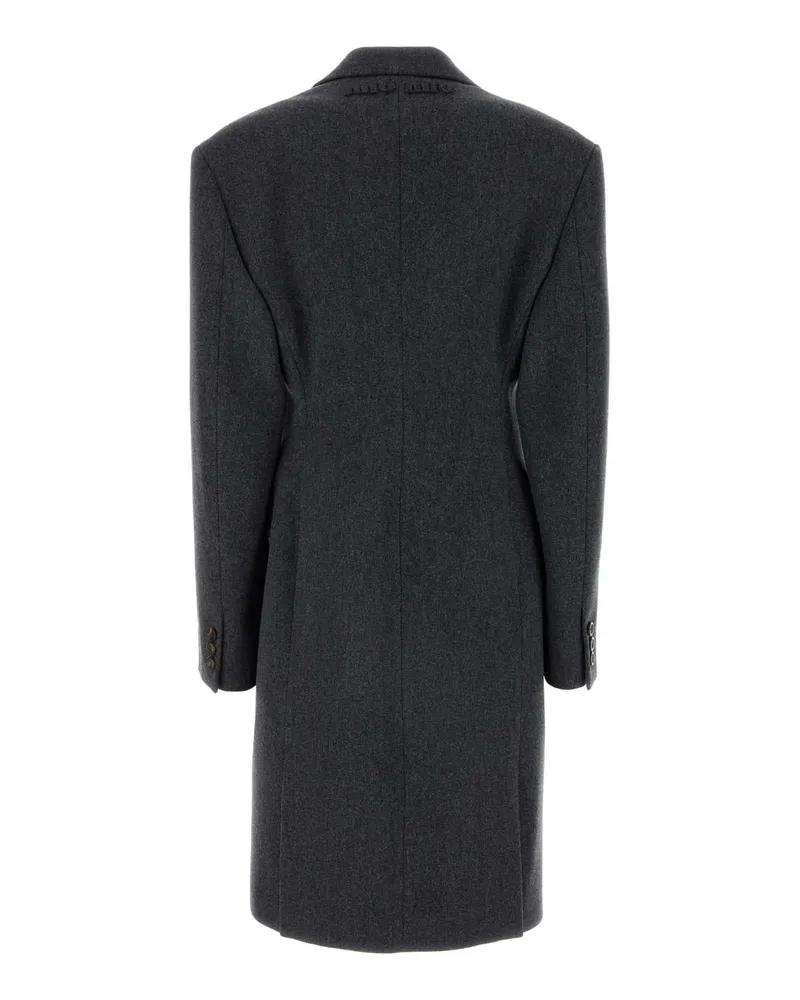 Miu Miu Women's Dark Grey Wool Coat Grigio Cappotti Gray