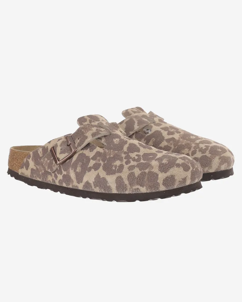 Birkenstock Unisex Clogs Boston Suede Multicolour Leather Sandal Multicolor