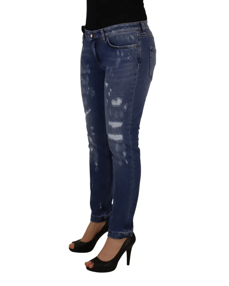Dolce & Gabbana Distressed Skinny Jeans — Blue Blue