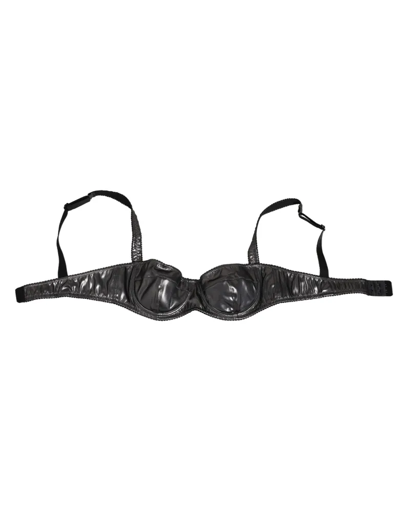 Dolce & Gabbana Women Black Acetate Stretch Balconette Bra Underwear Nylon Elastane Clothing Black