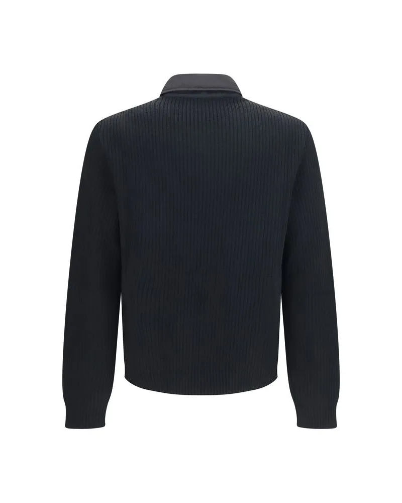 Prada Men's Black Wool Oves Aries Full-Length Jacket Clothing Black