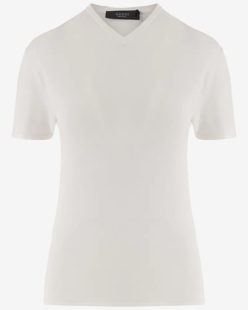 Gucci Women's Sweater V-Neck Viscose-Blend White White