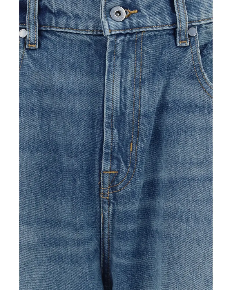 7 for all mankind Men's Wide-Leg Jeans Blue Cotton Blue
