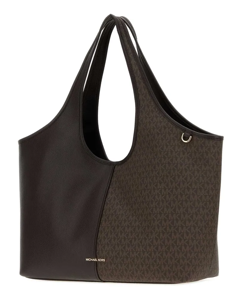 Michael Kors Women's Chocolate Canvas And Leather Large Henly Shopping Bag Borse A Mano Brown