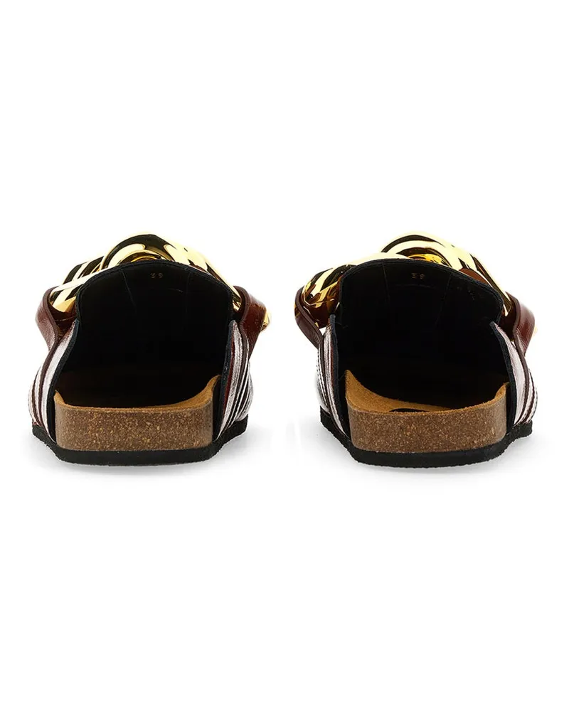 J.W.Anderson Chain Leather Mule Sandal — Brown Brown