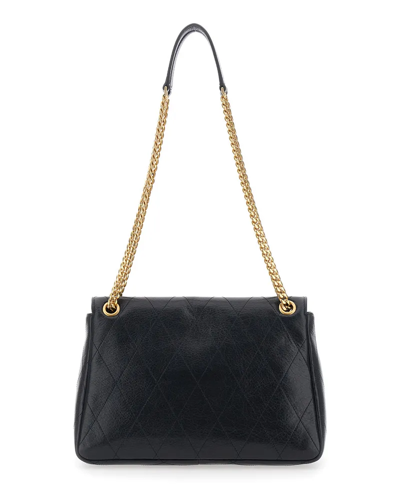 Tory Burch Women's Crossbody Bag Charlie Black Quilted Leather Cow Shoulder Black