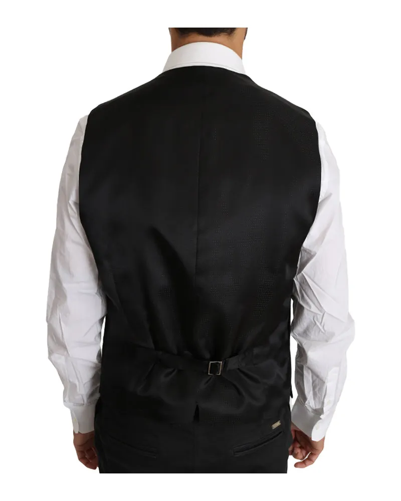 Dolce & Gabbana Men's Gray Wool Silk Waistcoat Vest Clothing Gray