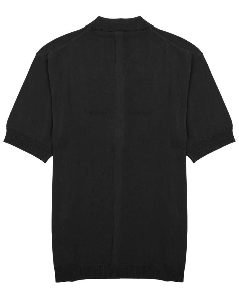 Low Brand Viscose Nylon Polo — Black Black