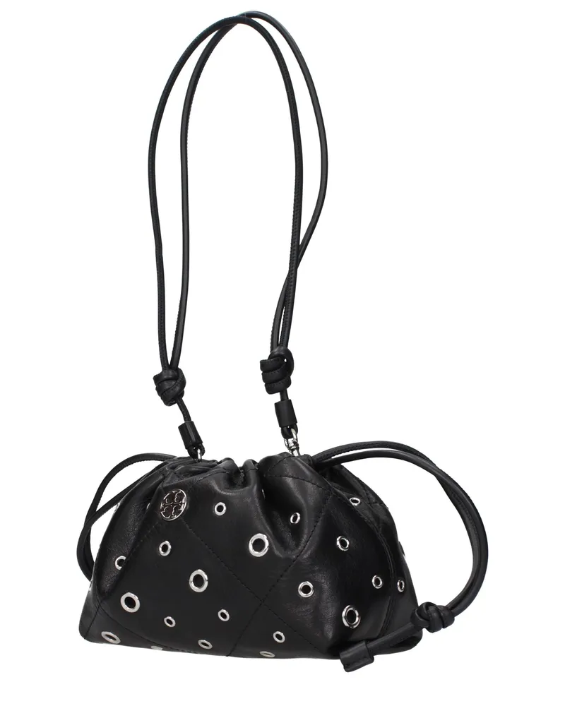 Tory Burch Leather Shoulder Bag — Black Black