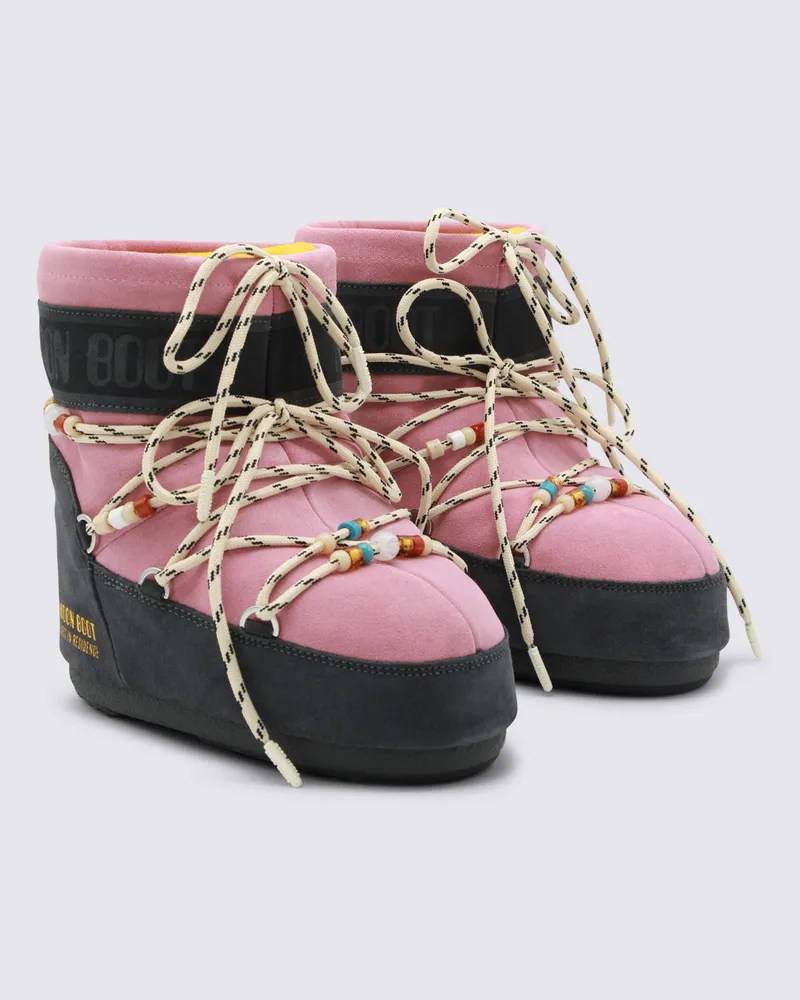 Moon Boot Women's Grey-Rose _cover Tex Sole El Grey/rose Pink