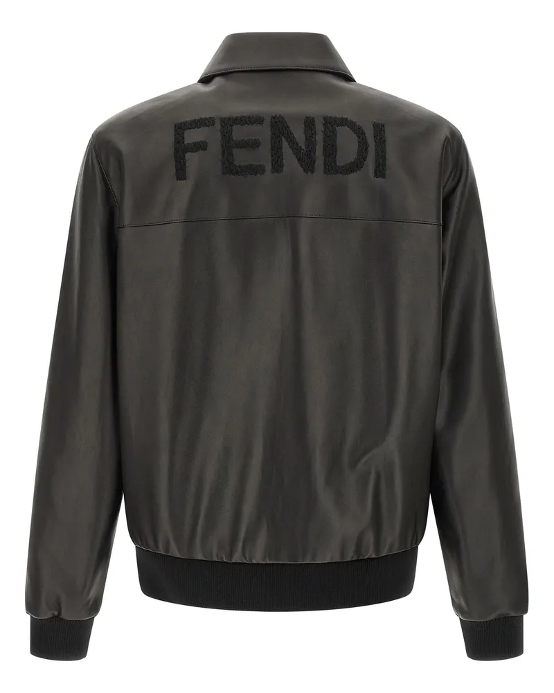 Fendi Smooth Leather Blouson — Black Black