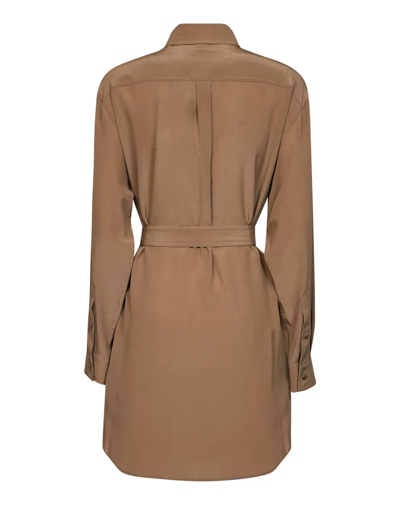 Burberry Women's Shirt Dress Camel Silk Camel