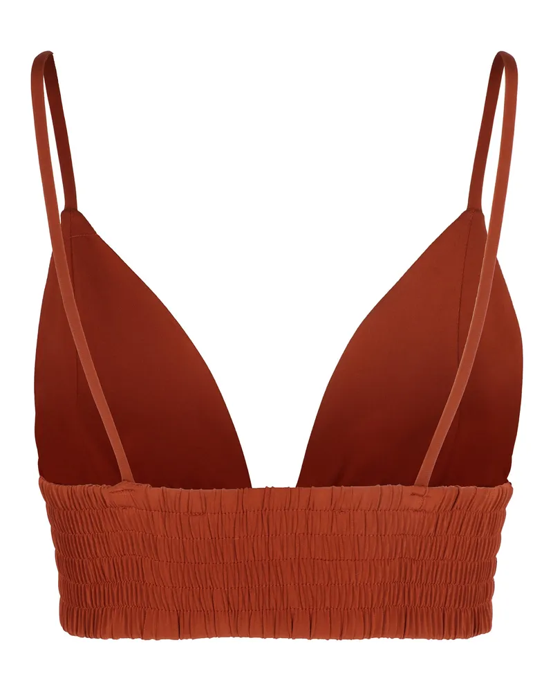 Federica Tosi Women's Knitted Crop Top Copper Viscose Copper