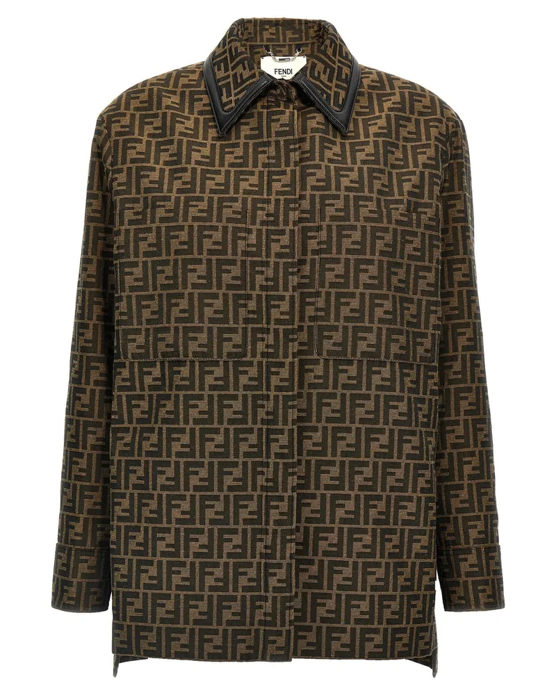 Fendi FF Logo-Jacquard Jacket — Brown Brown