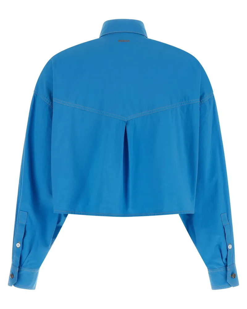 Versace Women's Blue Cotton Blouse Blue