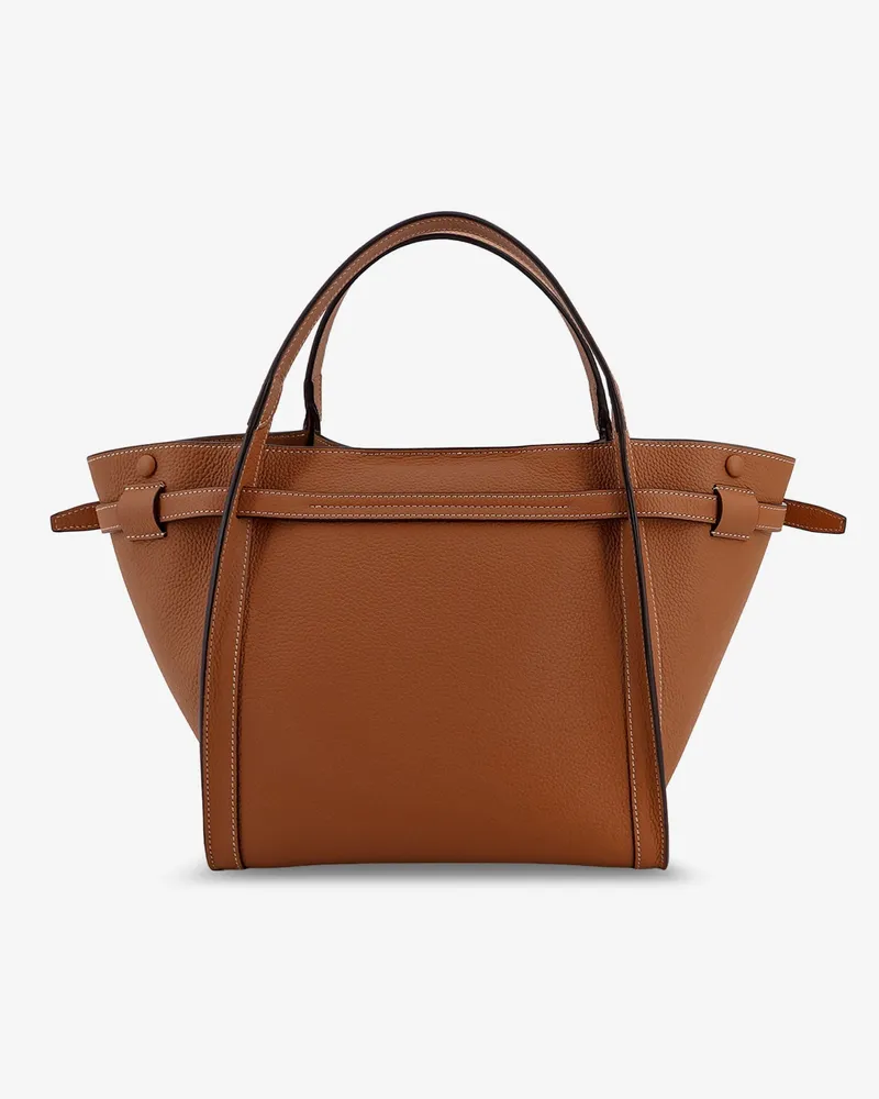 TOD'S Women's Leather Shopping Bag Hammered Brown Tote Brown