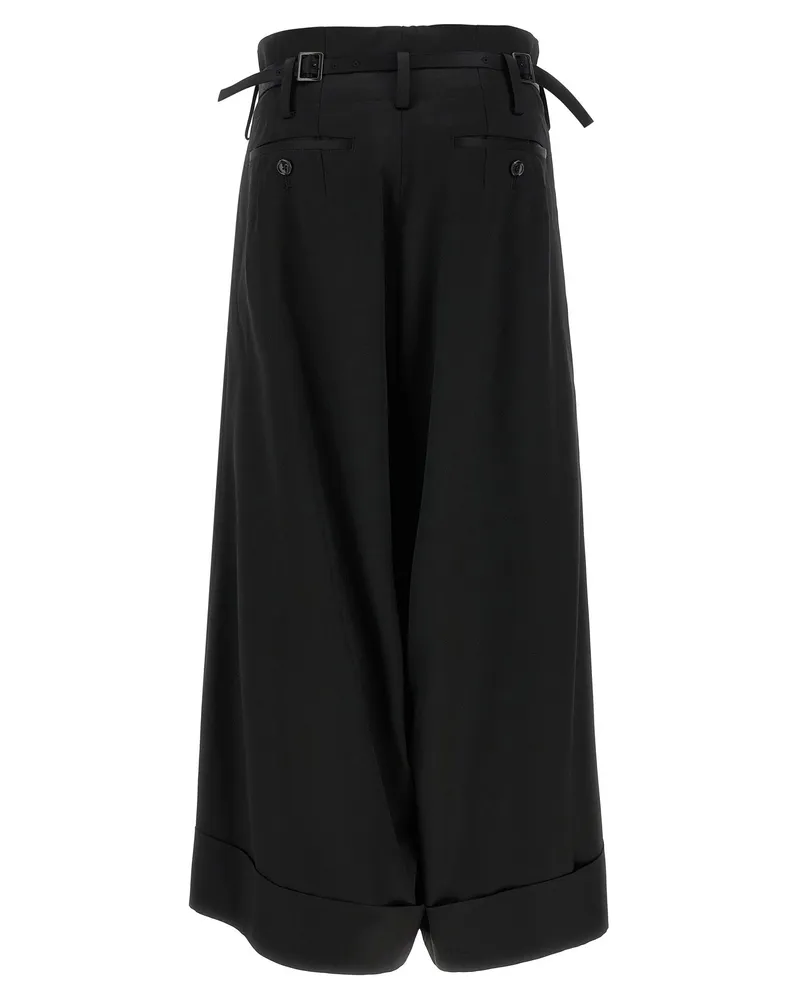Junya Watanabe Satin-Effect Wool Blend Trousers — Black Black