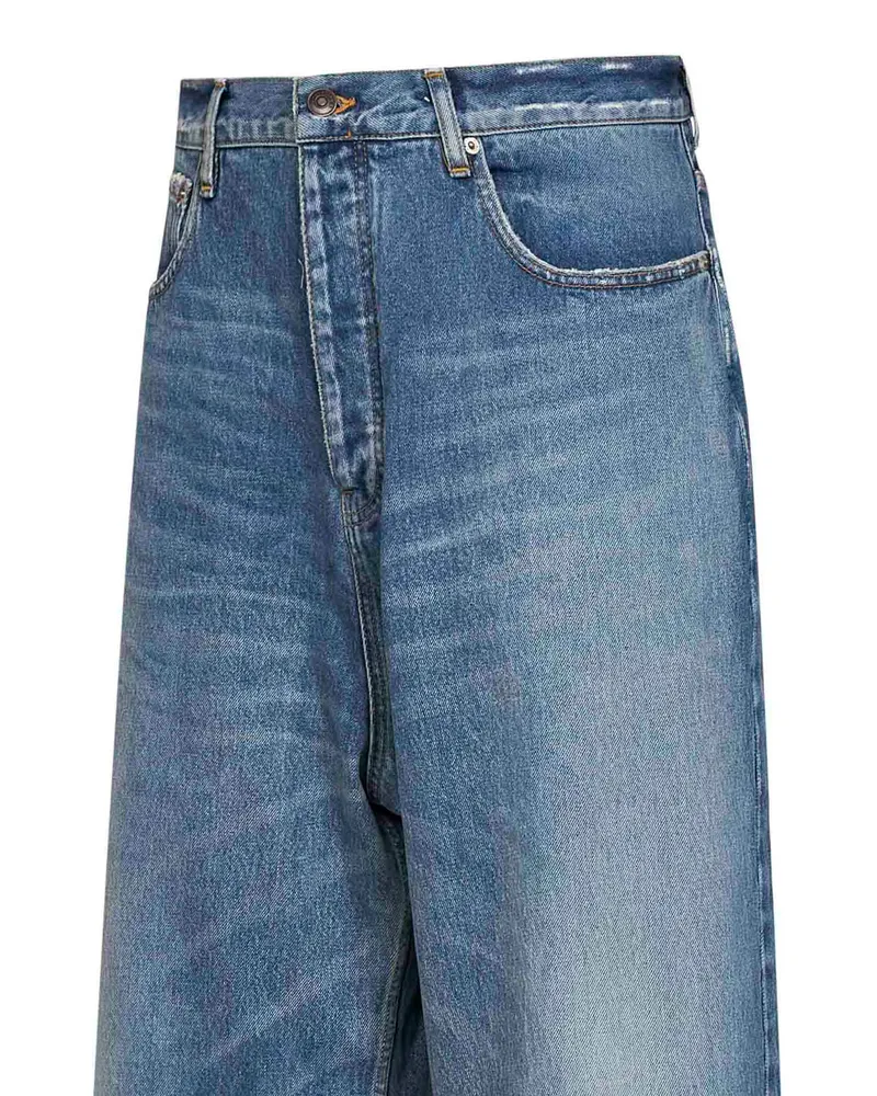 Balenciaga Baggy Distressed Denim Jeans — Blue Blue