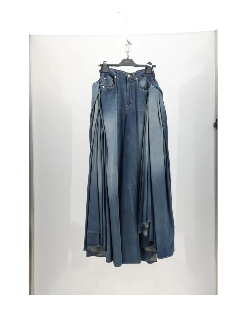 Dior Women's Trousers Panta Denim Blue Cotton Blue