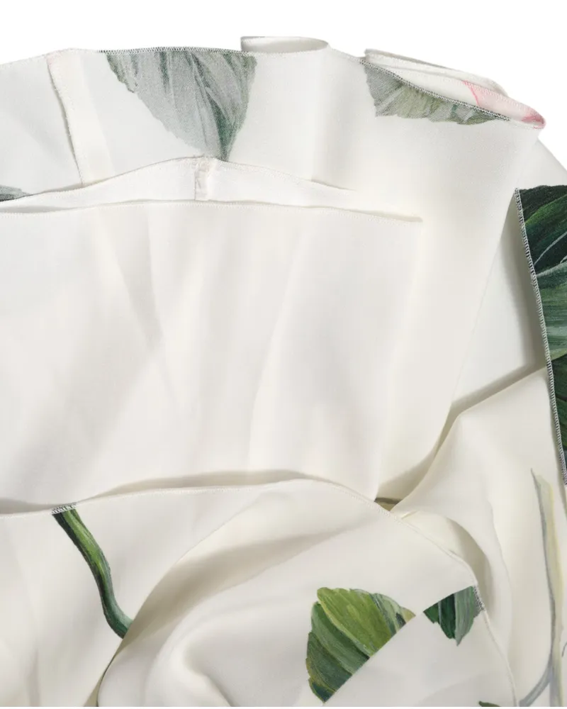 Dolce & Gabbana Floral One-Shoulder Silk Dress — White White